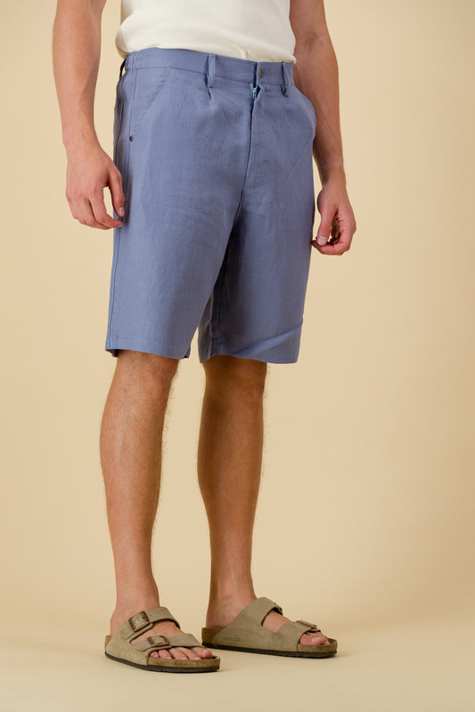 Bermuda Jorts Linen Twill Denim