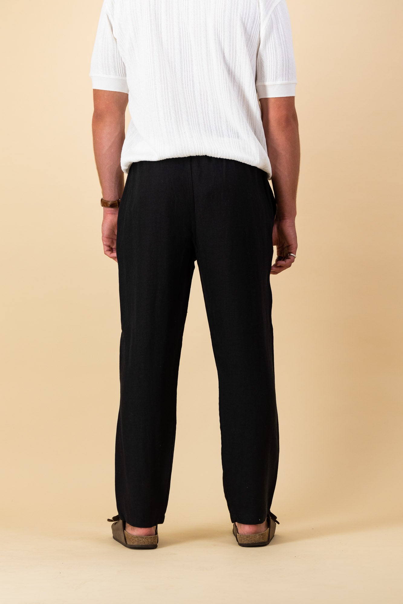 Linen Comfort Pants Black