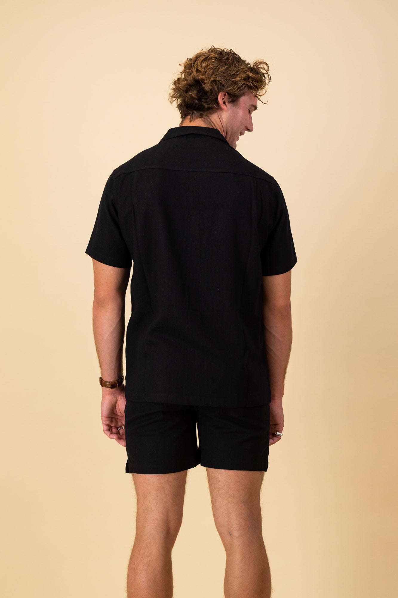 Linen Viscose Shirt Black