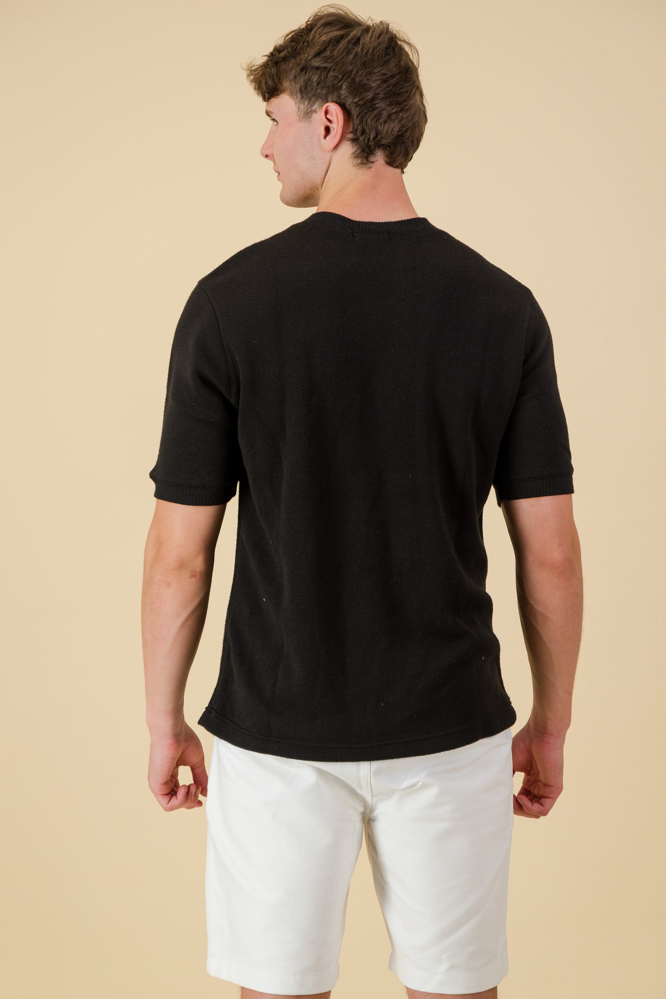 Cashmere-Feel Boxy T-Shirt Black