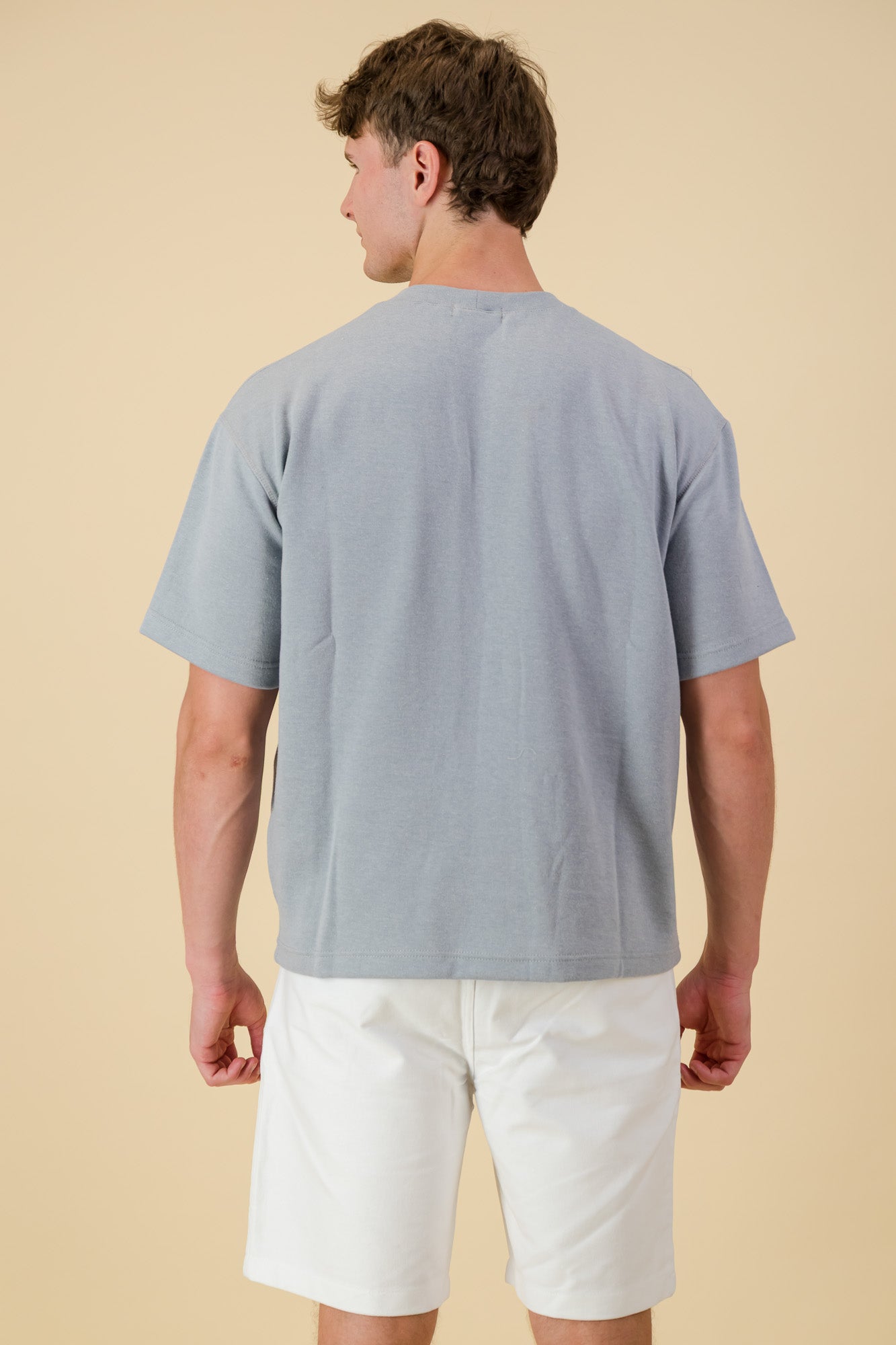 Rayon Knit Boxy T-Shirt Storm Blue