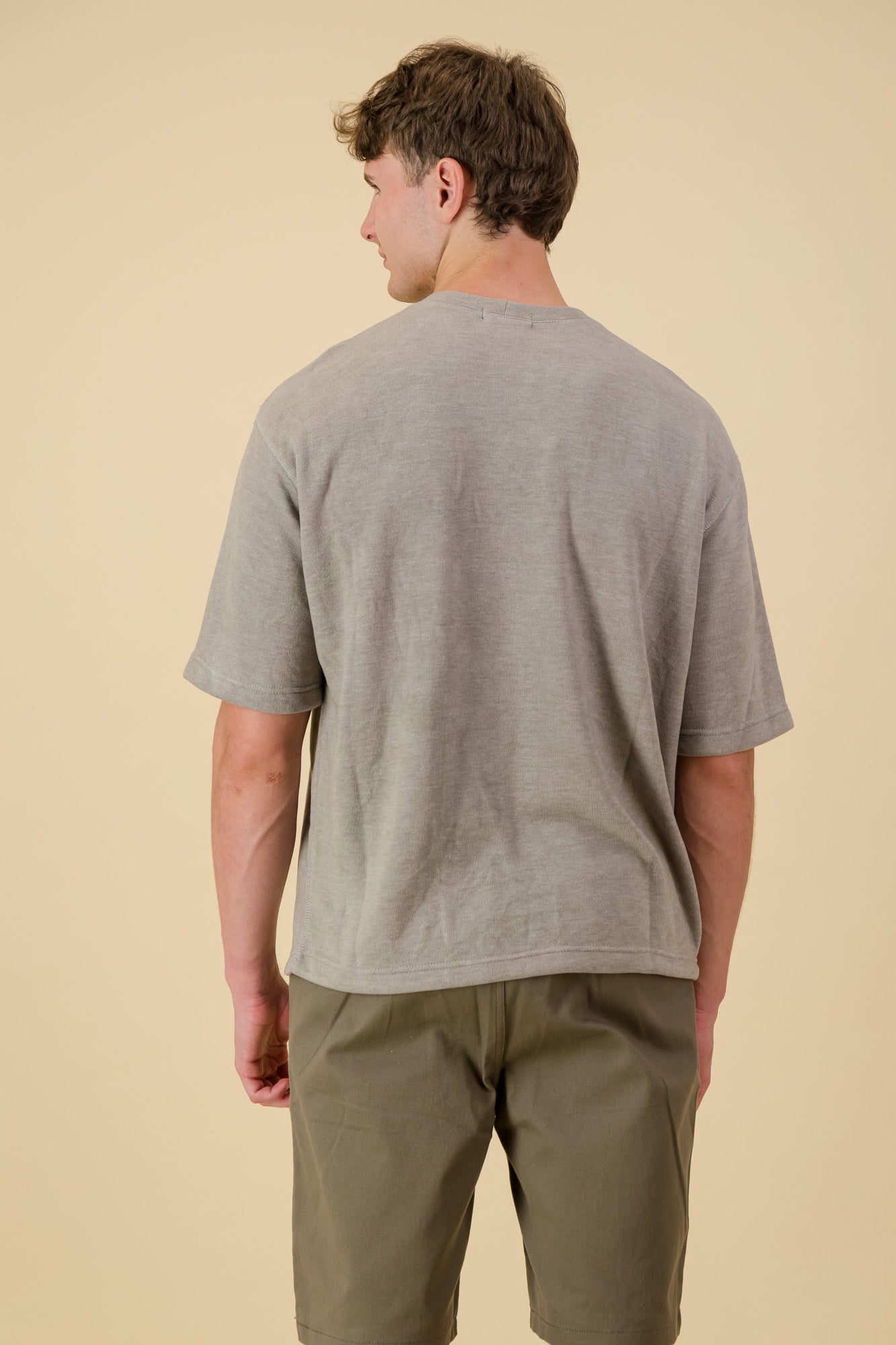 Rayon Knit Boxy T-Shirt Taupe Pigment