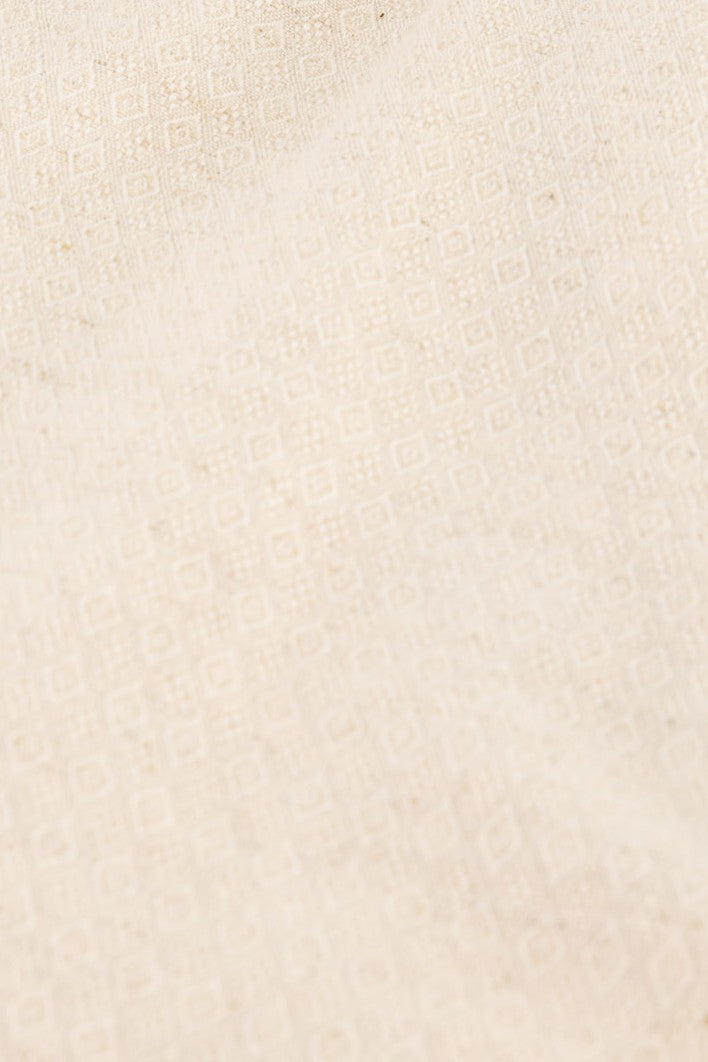 Linen Rayon Shirt Diamond Dobby Jacquard Cream