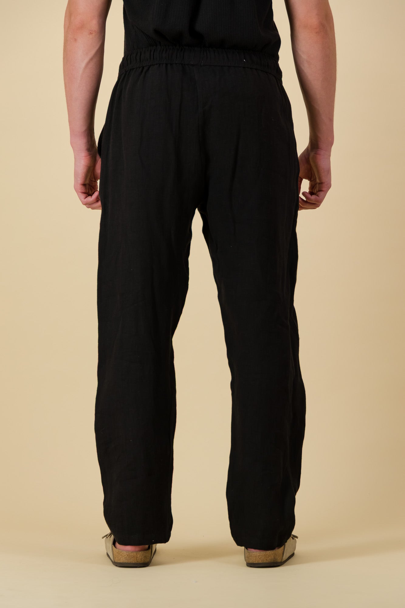 Linen Comfort Pants Black Twill