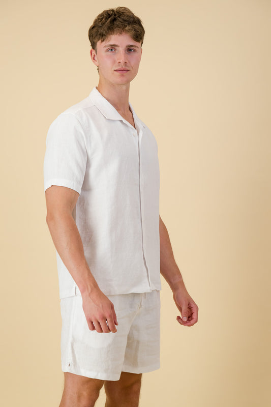 Linen Twill Shirt White