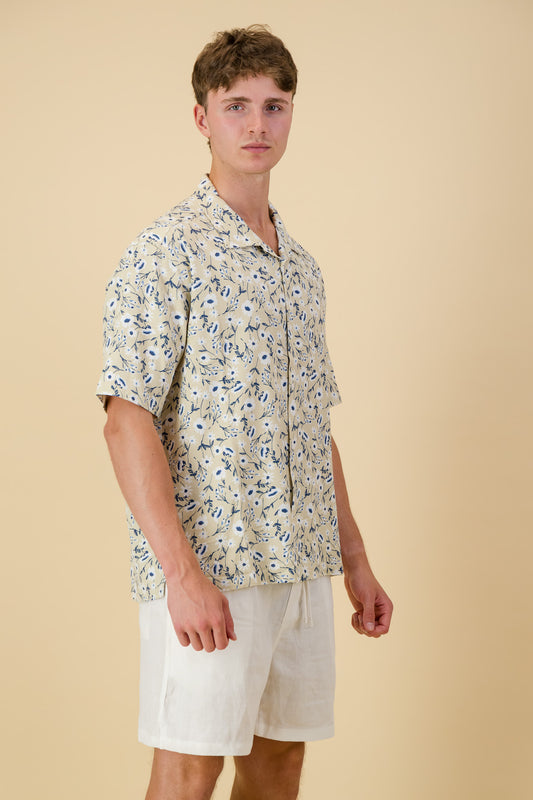 Linen Viscose Shirt Sand Daisy