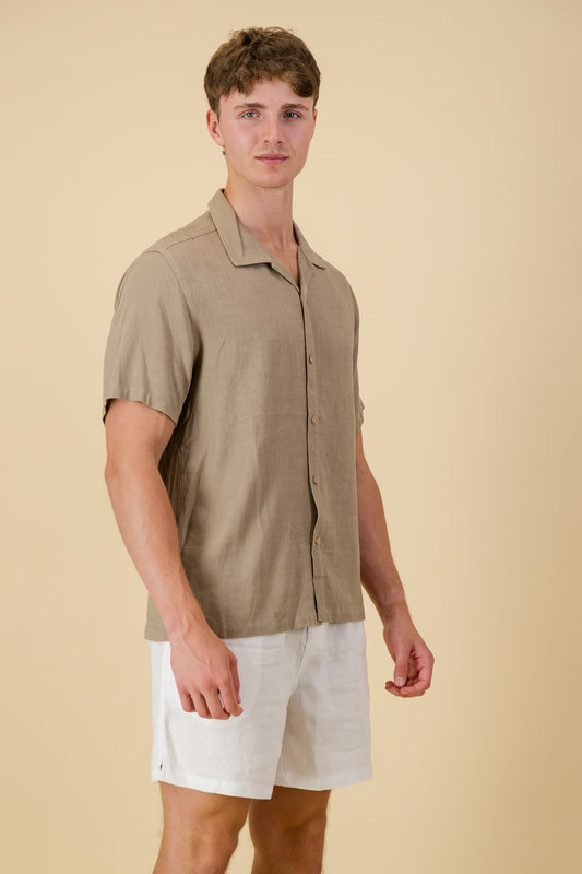 Linen Viscose Shirt Taupe