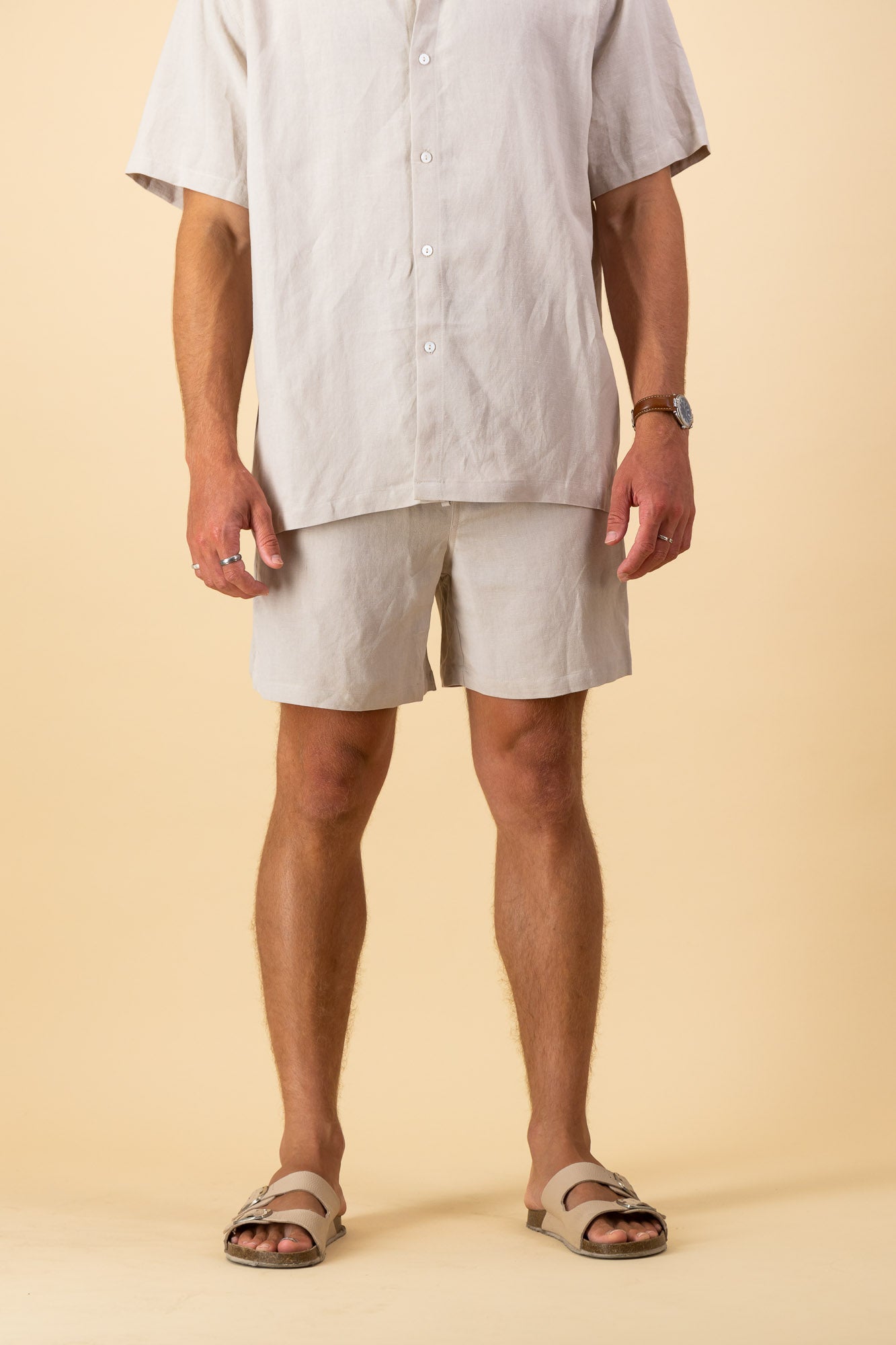 Linen Viscose Shorts Taupe