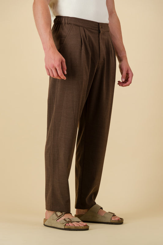 Comfort Vintage Pants Poly Viscose Chocolate