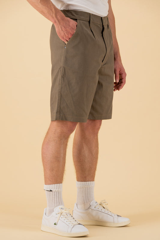 Bermuda Jorts Cotton Twill Taupe, side view