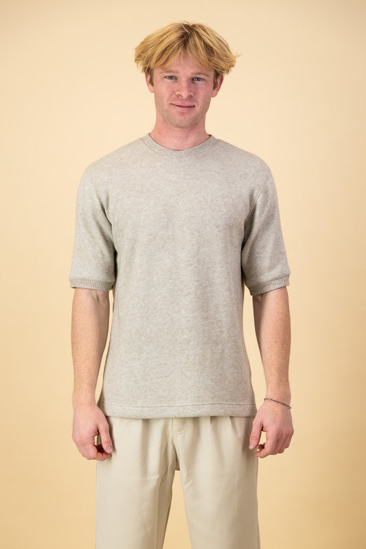 Cashmere-Feel Regular Fit T-Shirt Oatmeal