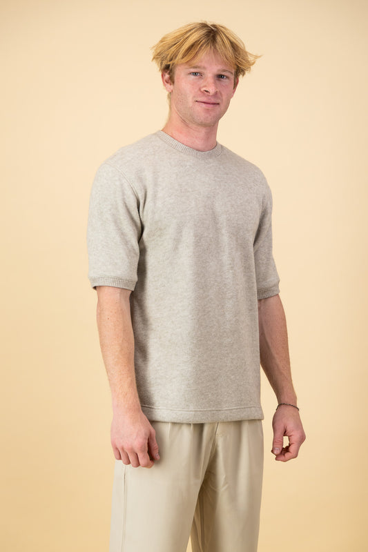 Cashmere-Feel Regular Fit T-Shirt Oatmeal