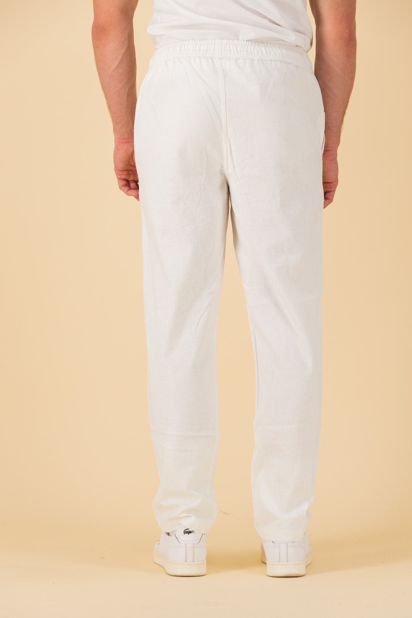Comfort Pants Linen Viscose Off-White, back view