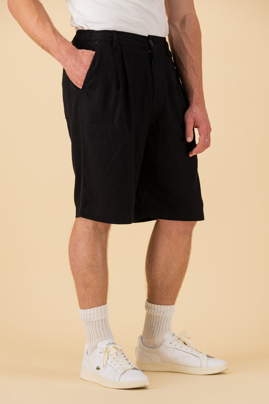 Comfort Vintage Shorts Linen Viscose Black, side view