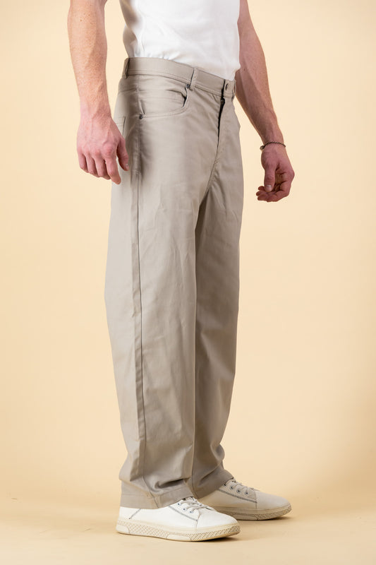 Cotton Barrel Jeans Stone