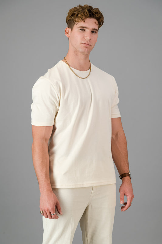 Cotton-Lycra T-Shirt Vanilla