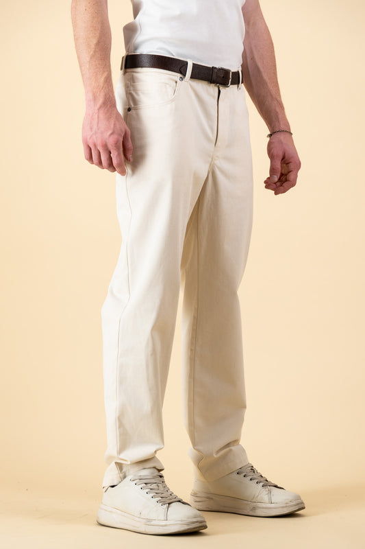 Cotton Regular Fit Jeans Seeds-In Natural