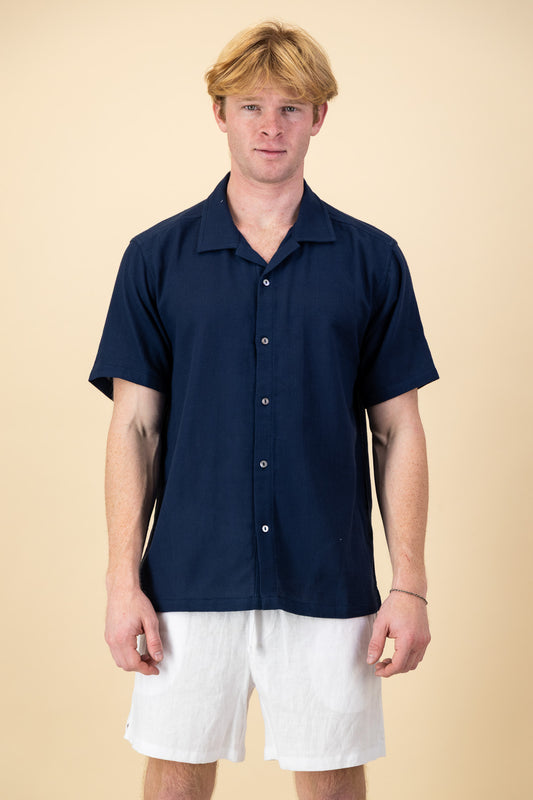 Cotton Shirt Navy Mesh