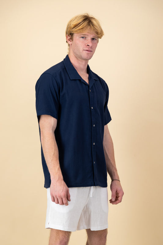 Cotton Shirt Navy Mesh