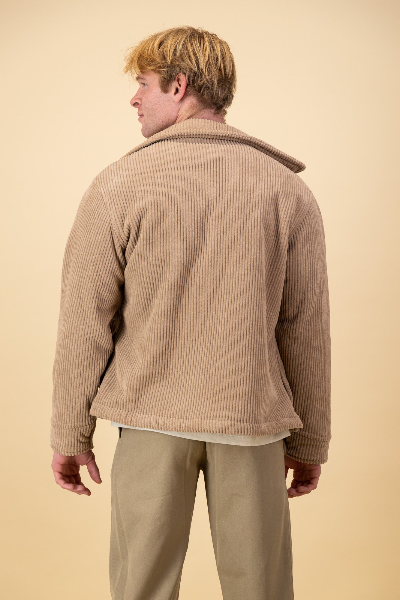 Soft Corduroy Overshirt Mocha Sherpa Lined