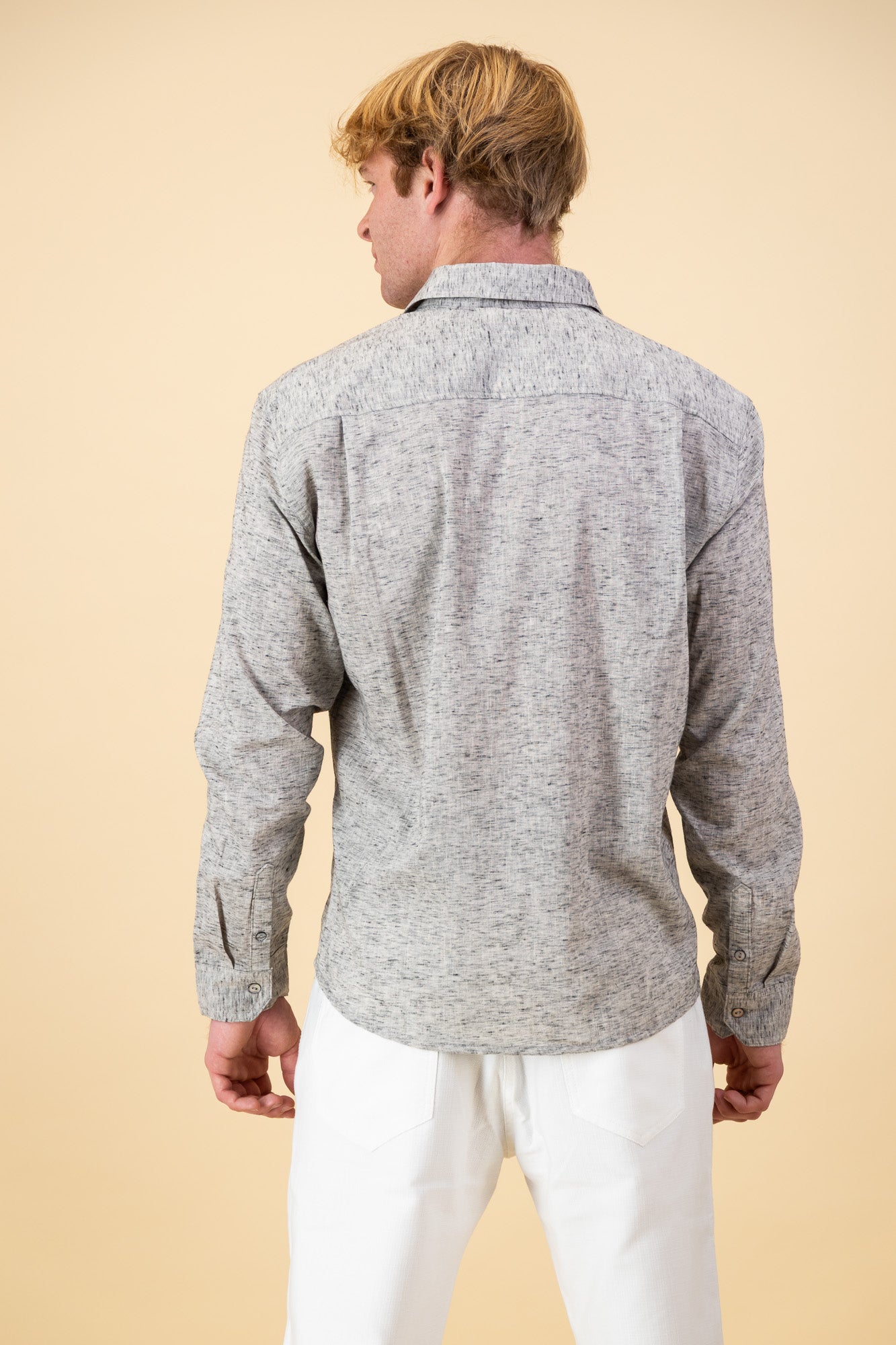 Indian Cotton Voille LS Shirt Grey Marle