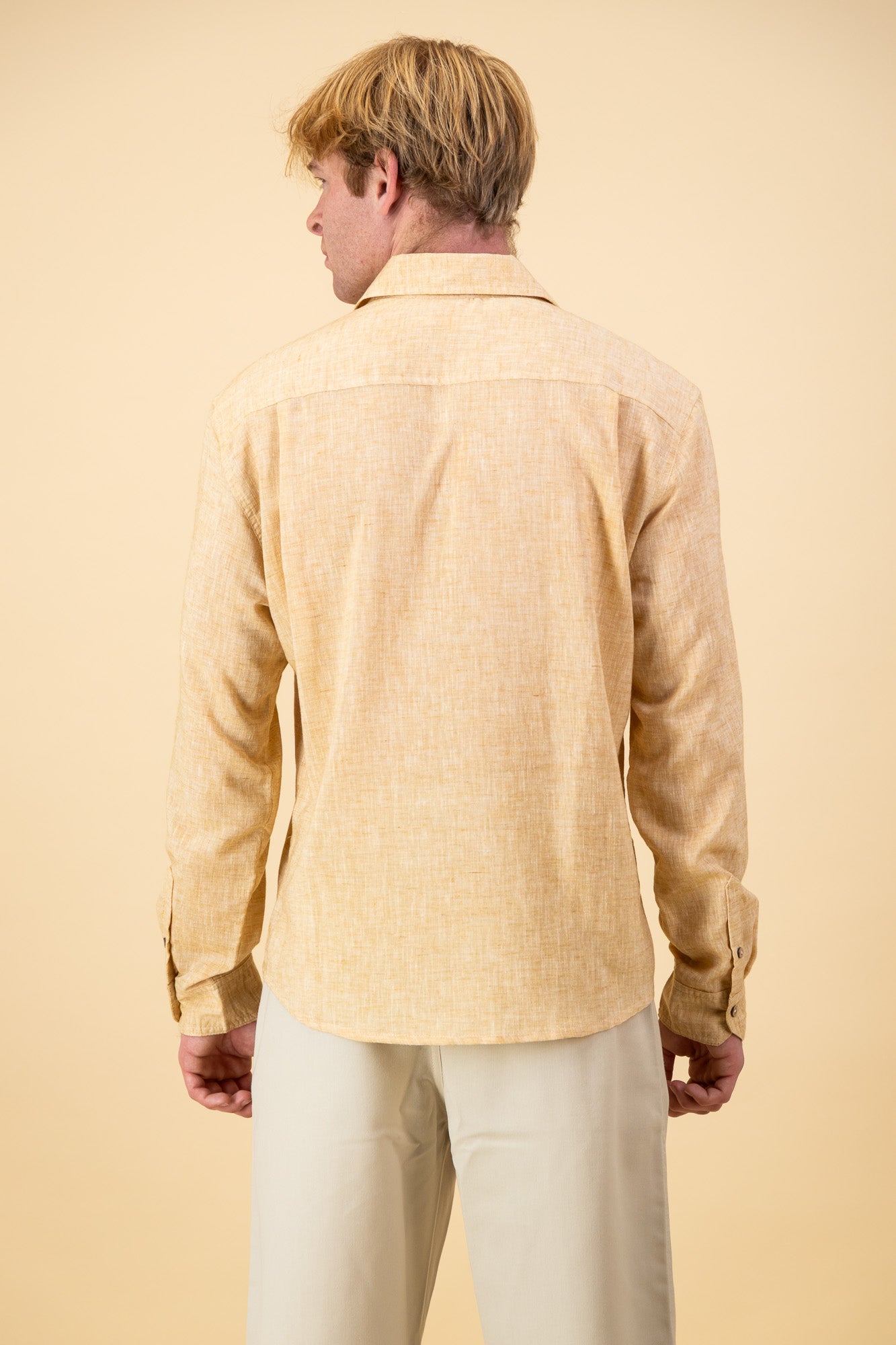 Indian Cotton Voille LS Shirt Mustard Marle