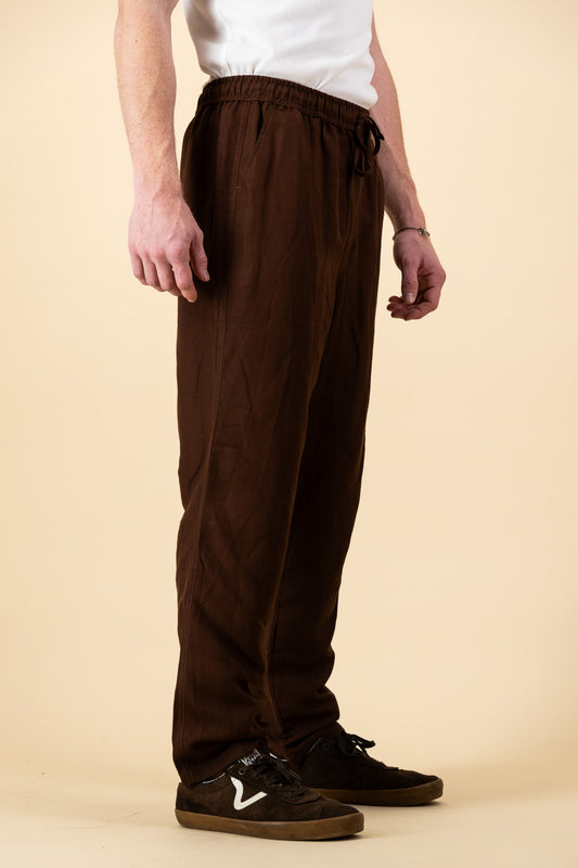 Linen Comfort Pants Chocolate