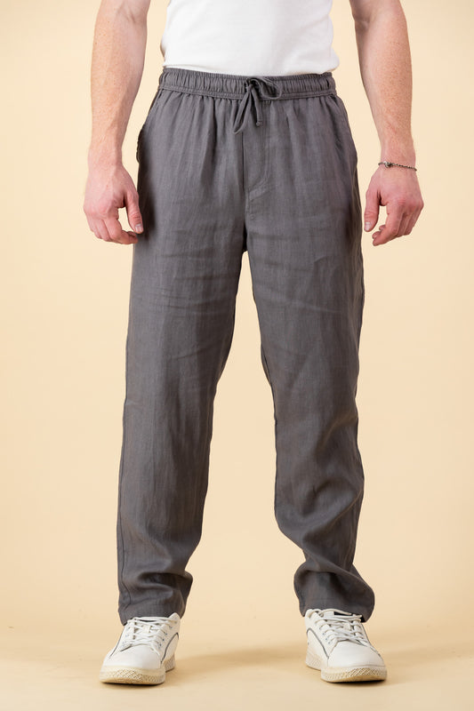 Linen Comfort Pants Mid Grey