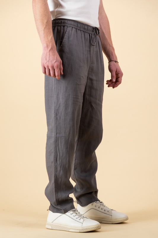 Linen Comfort Pants Mid Grey