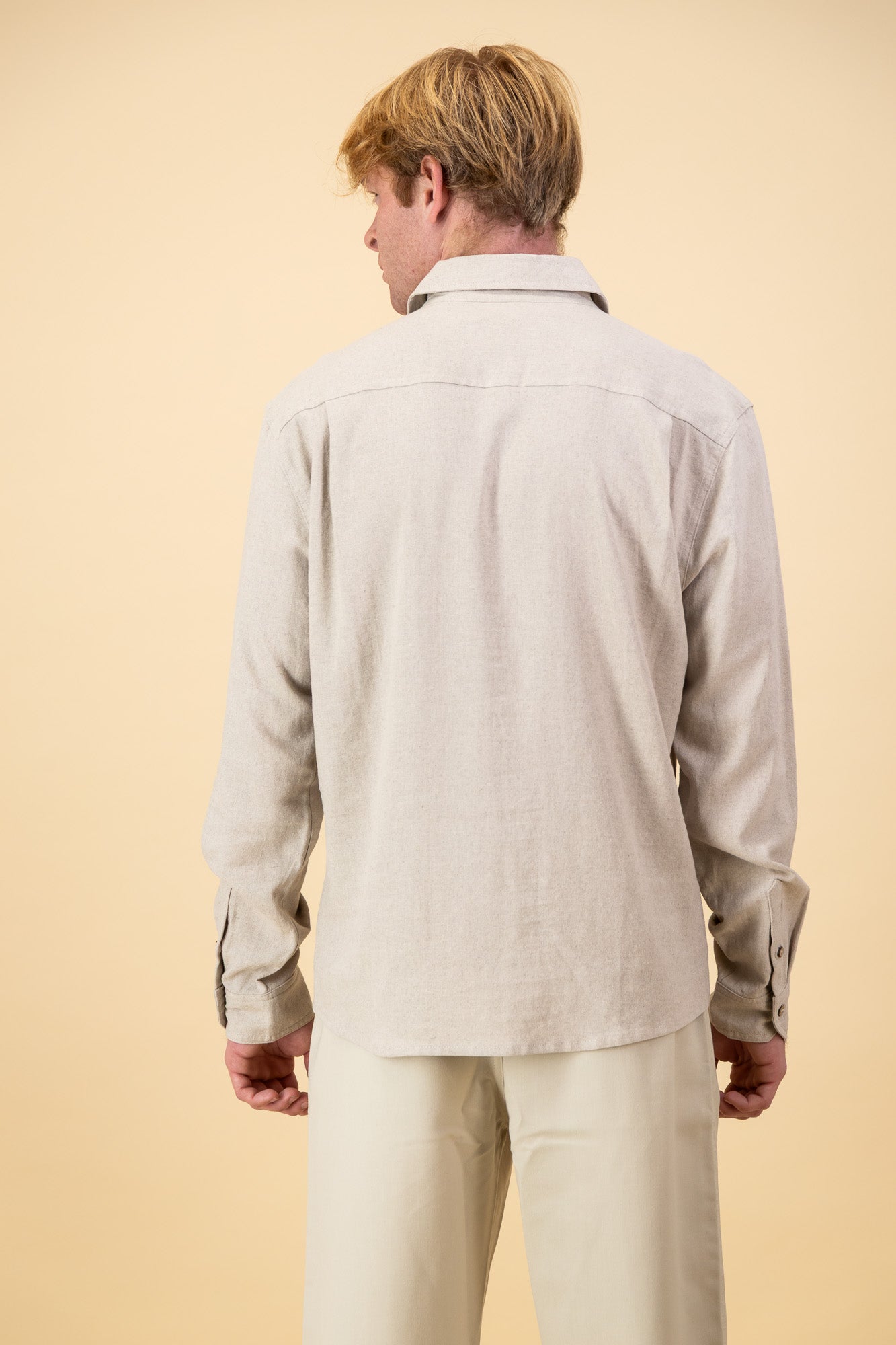 Linen Viscose LS Shirt Oatmeal