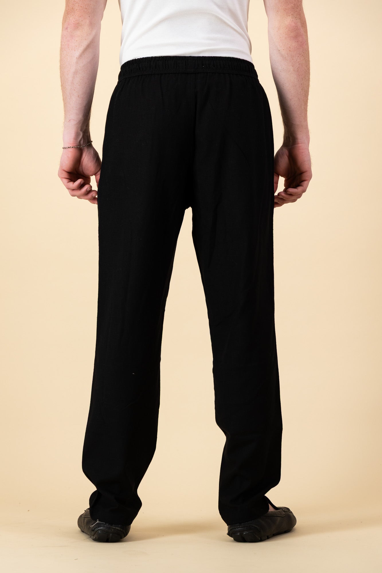 Linen Viscose Comfort Pants Black