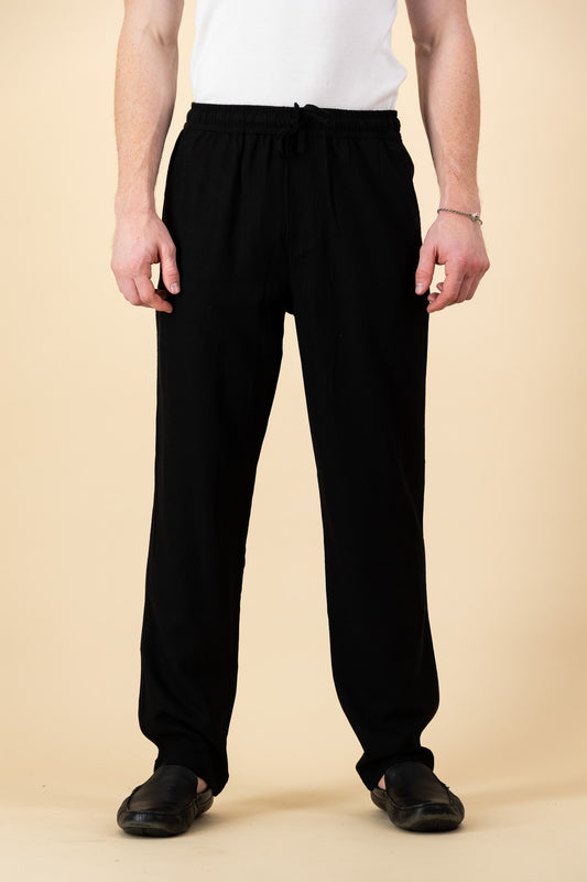 Linen Viscose Comfort Pants Black