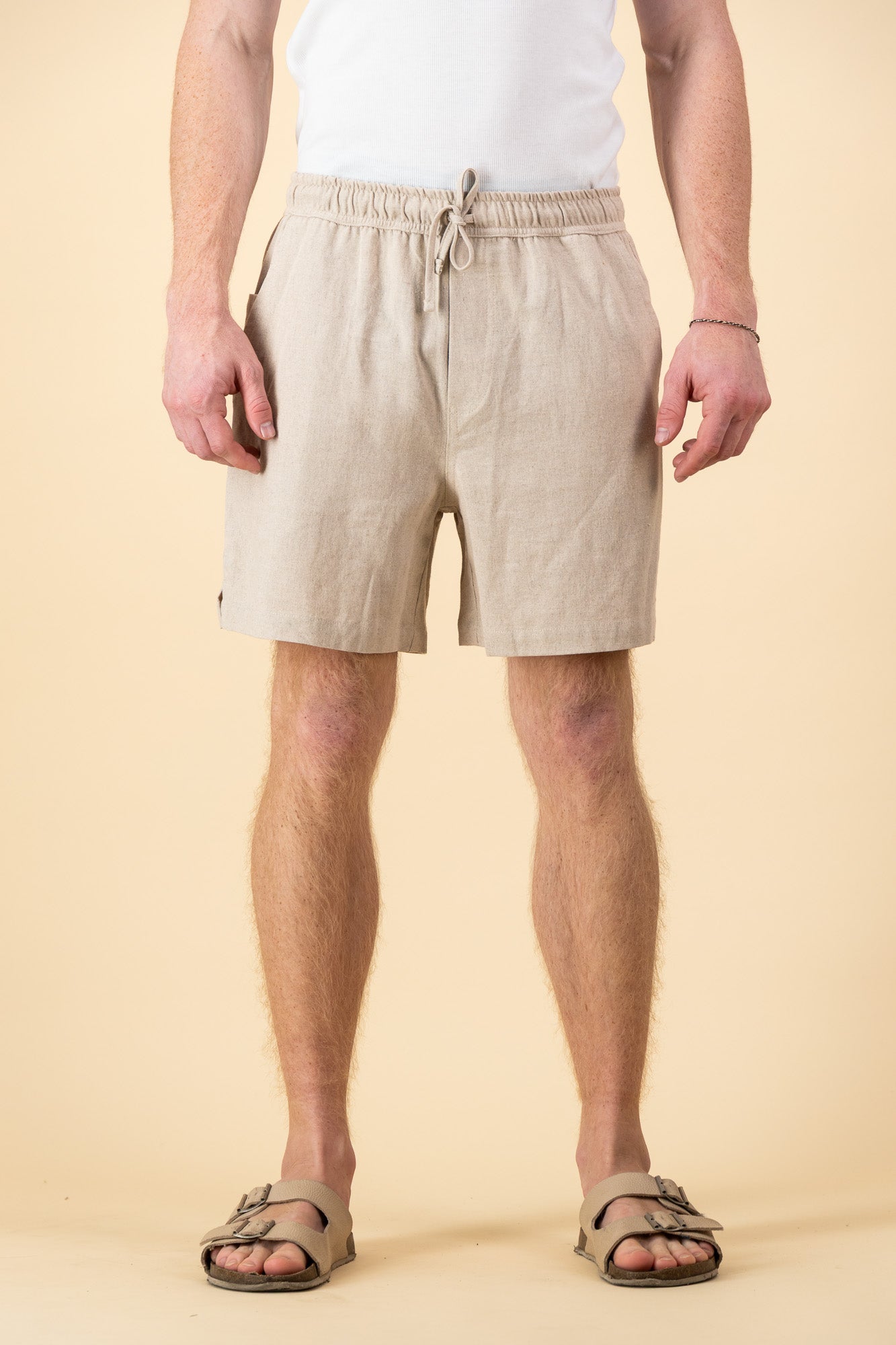 Linen Viscose Shorts Oatmeal