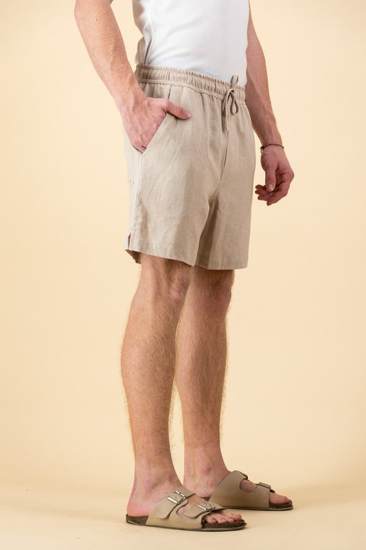 Linen Viscose Shorts Oatmeal