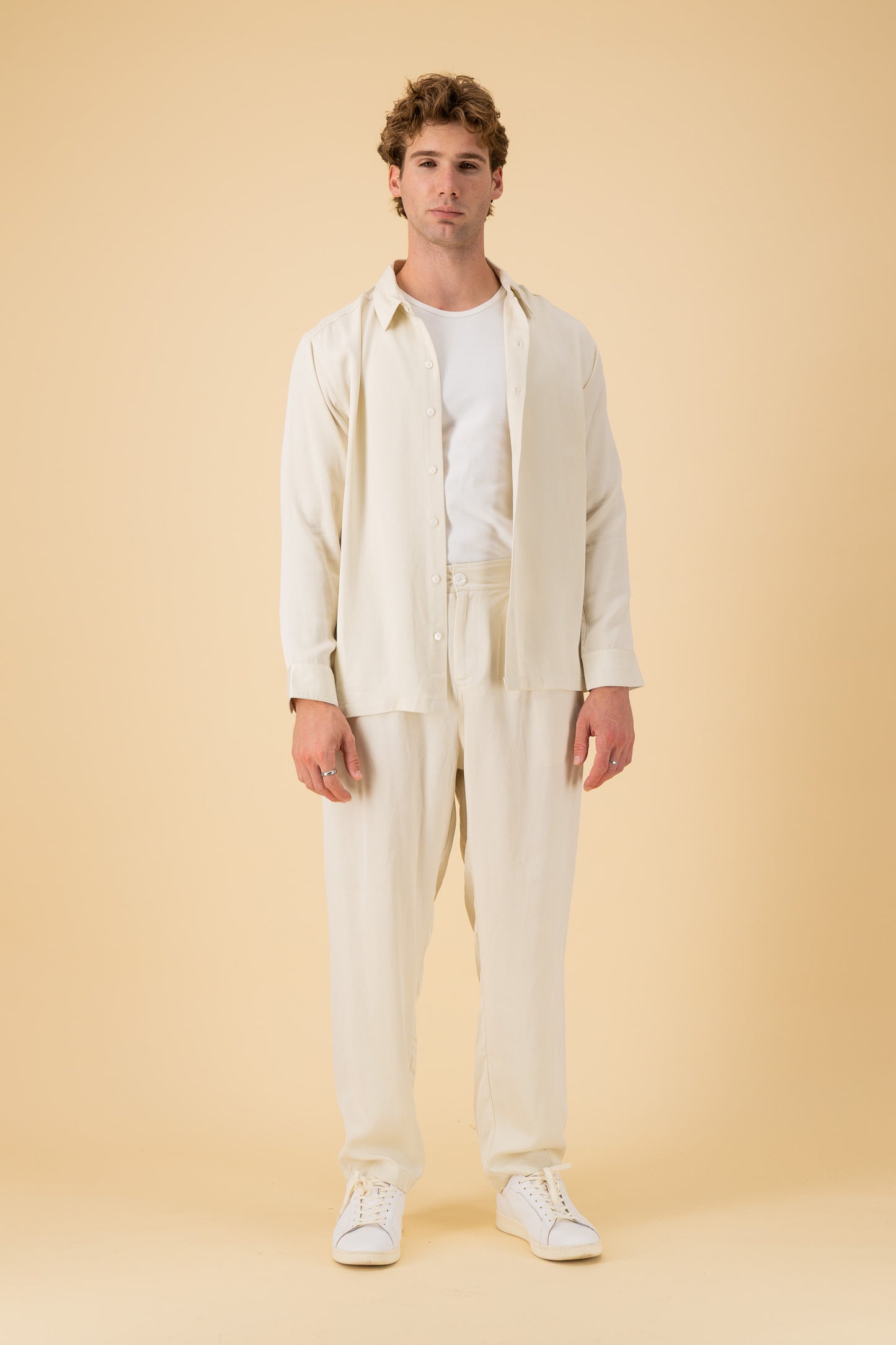 LS Shirt Boxy Lyocell Cream, alternate view