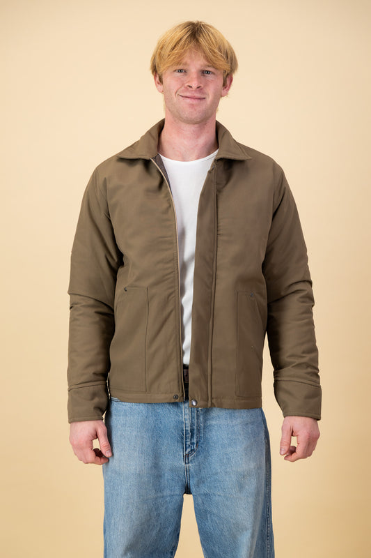 Trucker Jacket Coffee Nylon