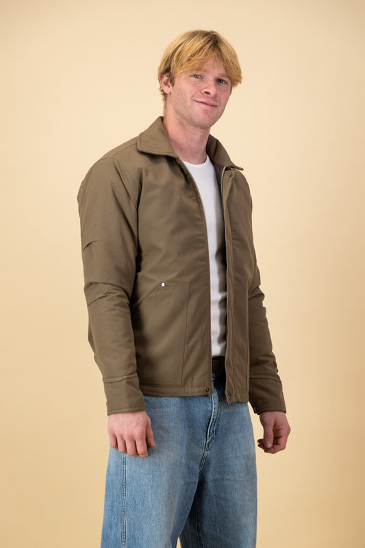 Trucker Jacket Coffee Nylon