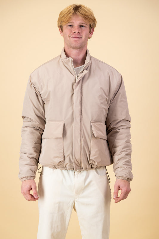 Padded Utility Jacket Beige