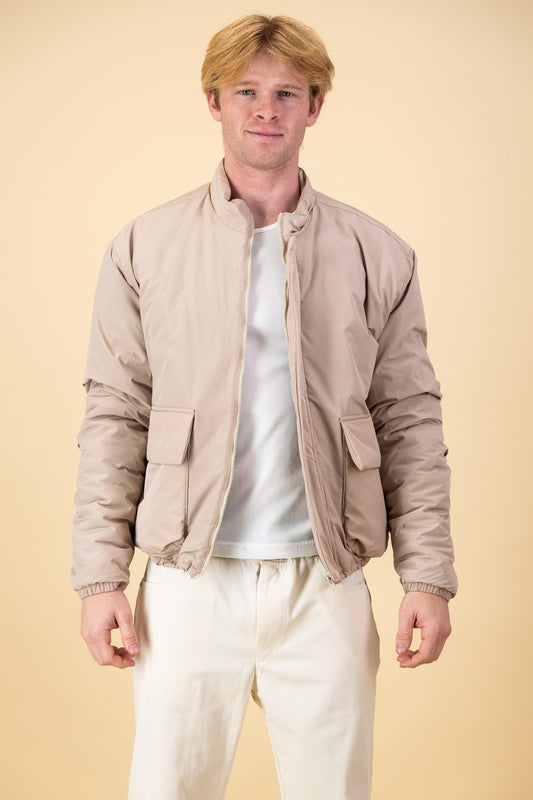 Padded Utility Jacket Beige