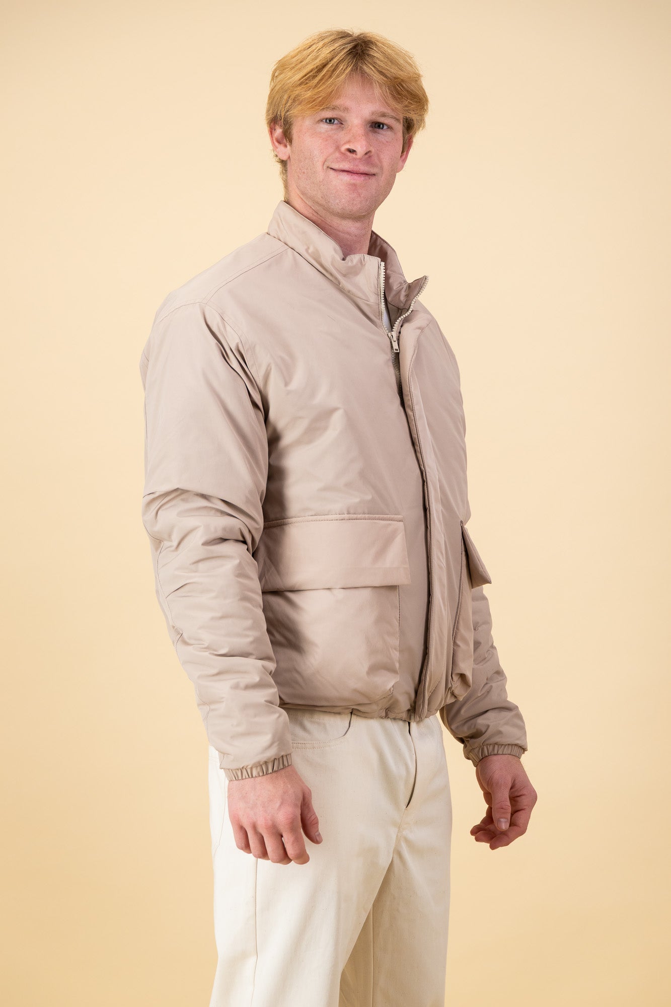 Padded Utility Jacket Beige