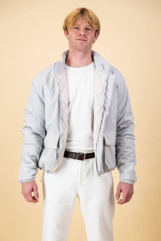 Padded Utility Jacket Light Grey