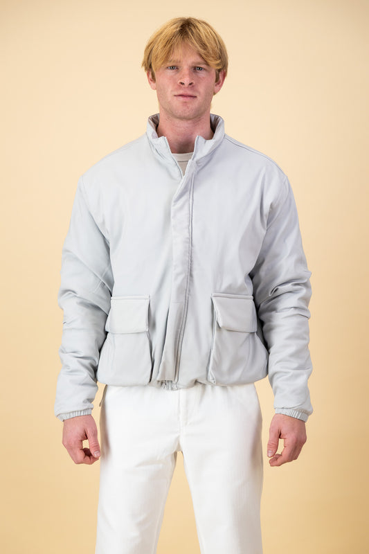 Padded Utility Jacket Light Grey
