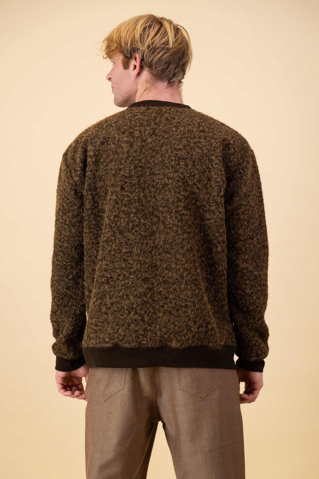 Coffee Boiled Wool-look Crew Neck Sweater
