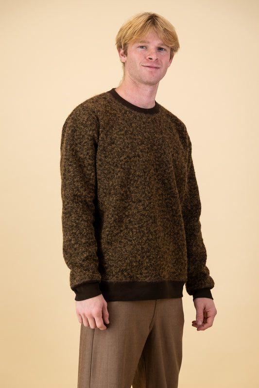 Coffee Boiled Wool-look Crew Neck Sweater
