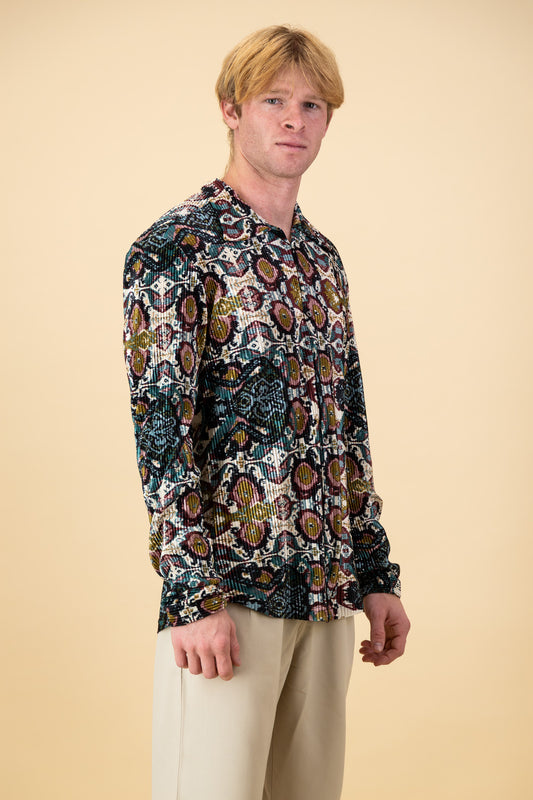 LS Shirt Crystalline Mandala Bottle Green