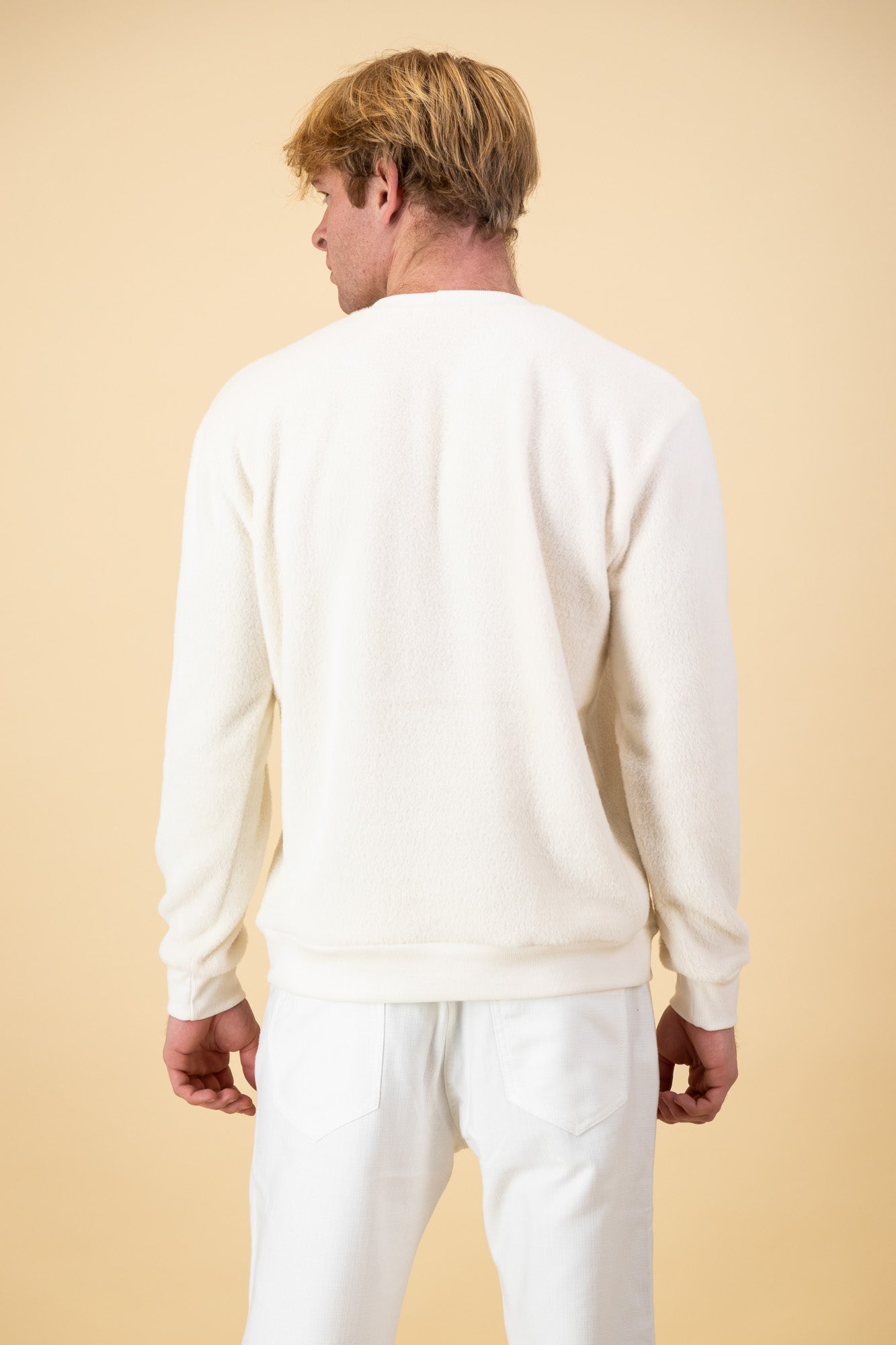 White Fur Crew Neck Sweater