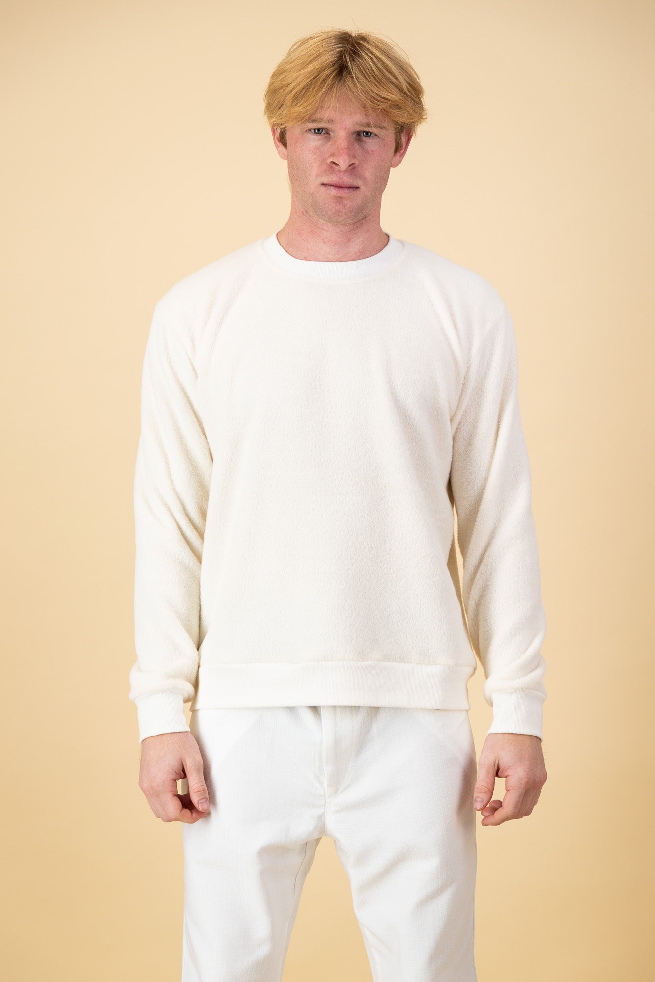 White Fur Crew Neck Sweater