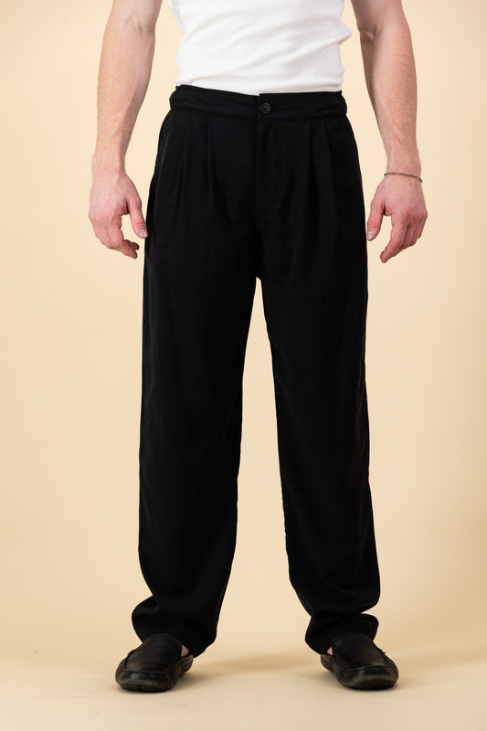 Comfort Vintage Pants Black Poly Viscose