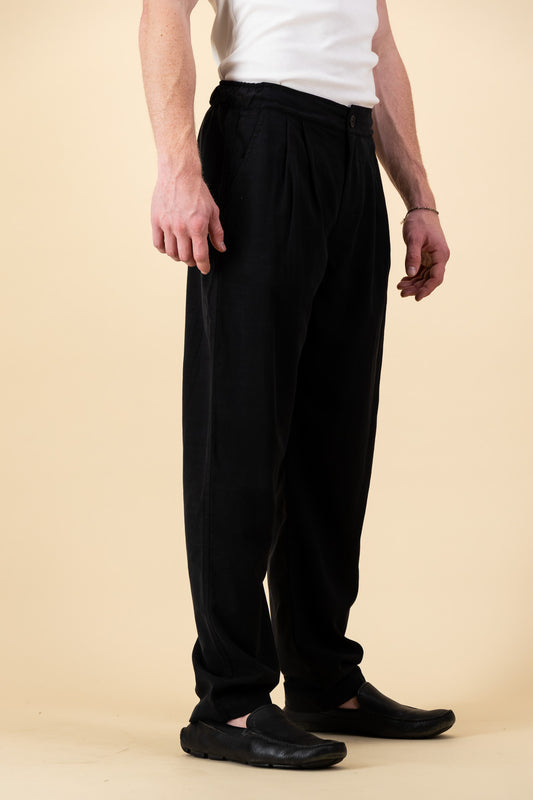 Comfort Vintage Pants Black Poly Viscose