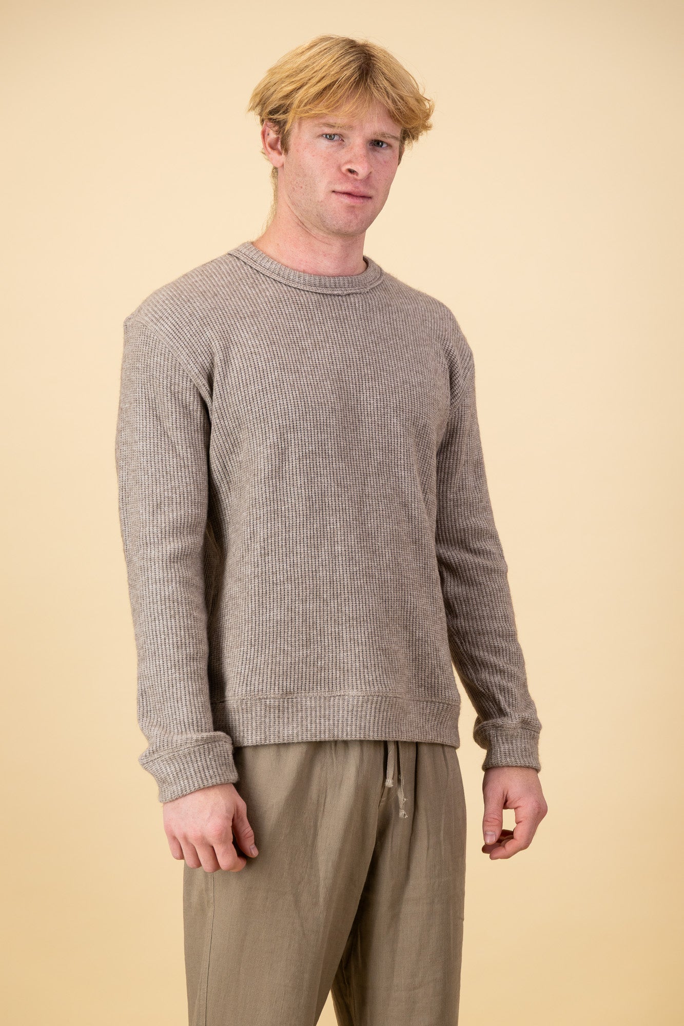 Rayon Knit Jersey Mocha Mousse Fisherman's Rib